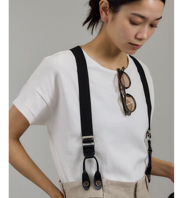 SALON adam et rope'「【WEB限定】フレンチスリーブポンチTシャツ［太ボーダー/無地］」|Tシャツ・カットソー|