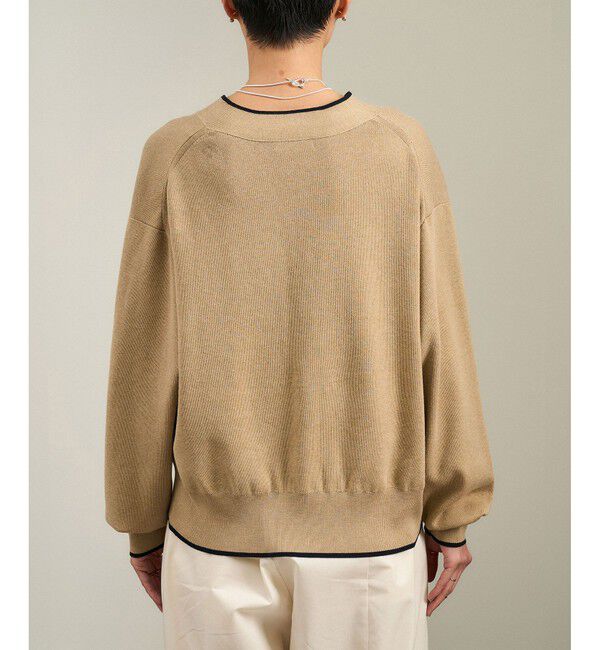 WEB限定】メタルボタンスウェットライクラインカーディガン 2［新色