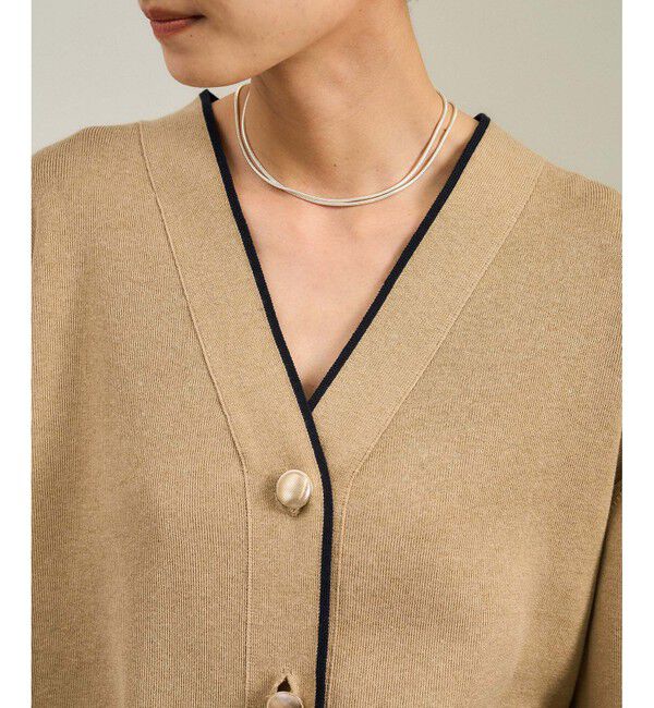 WEB限定】メタルボタンスウェットライクラインカーディガン 2［新色