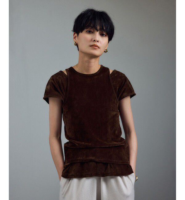 SALON adam et rope'「【WEB限定】マルチウェイベロアタッチレイヤードプルオーバー」|Tシャツ・カットソー|