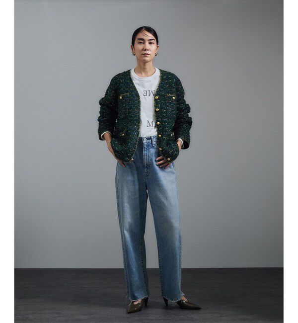 新品タグ付きSALON adamet ropeツイードニットVネックジャケット ツイードニットVネックジャケット（カーディガン/ボレロ）｜SALON adam