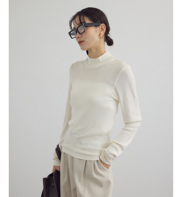 SALON adam et rope'「Hug Silkハイネックプルオーバー」|Tシャツ・カットソー|ホワイト(10)