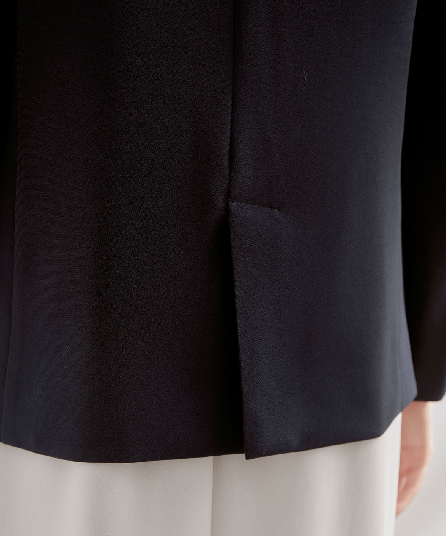 ROPE「【洗える】アセテートダブルクロス ノーカラージャケット/セレモニー・セットアップ対応」|ノーカラージャケット|