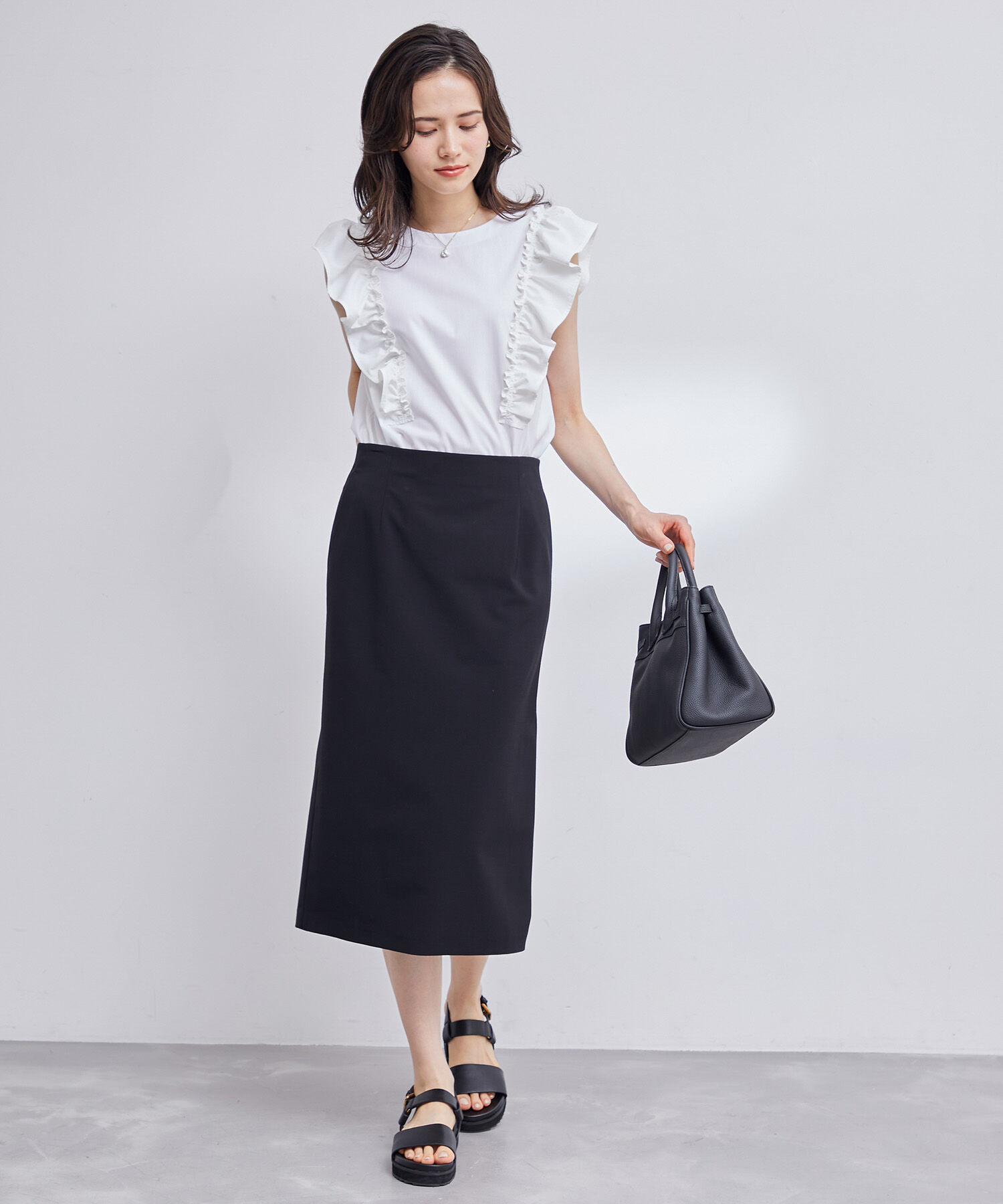 ROPE「ストレッチハイウエストタイトスカート/セットアップ対応」|スカート|