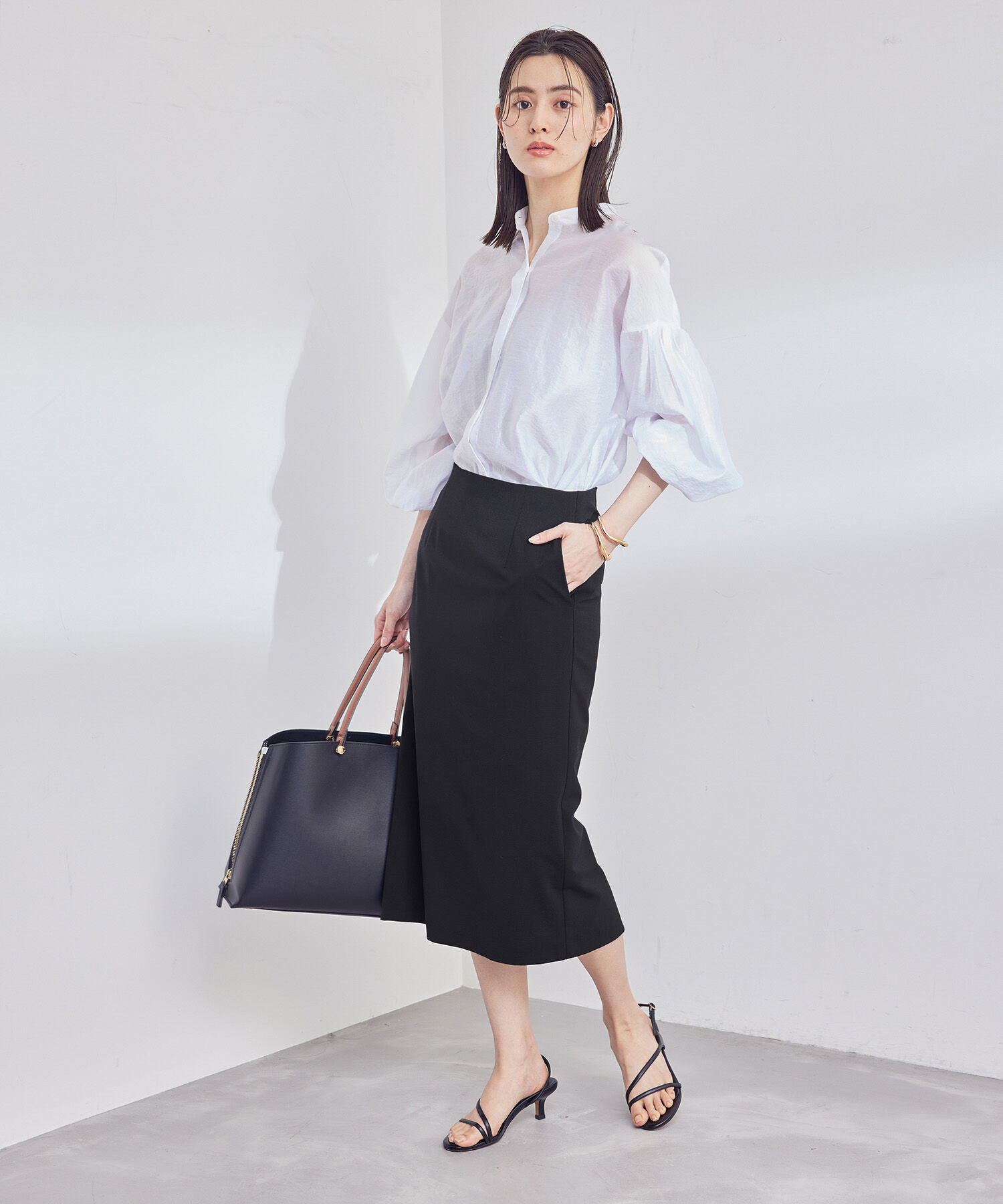 ROPE「ストレッチハイウエストタイトスカート/セットアップ対応」|スカート|