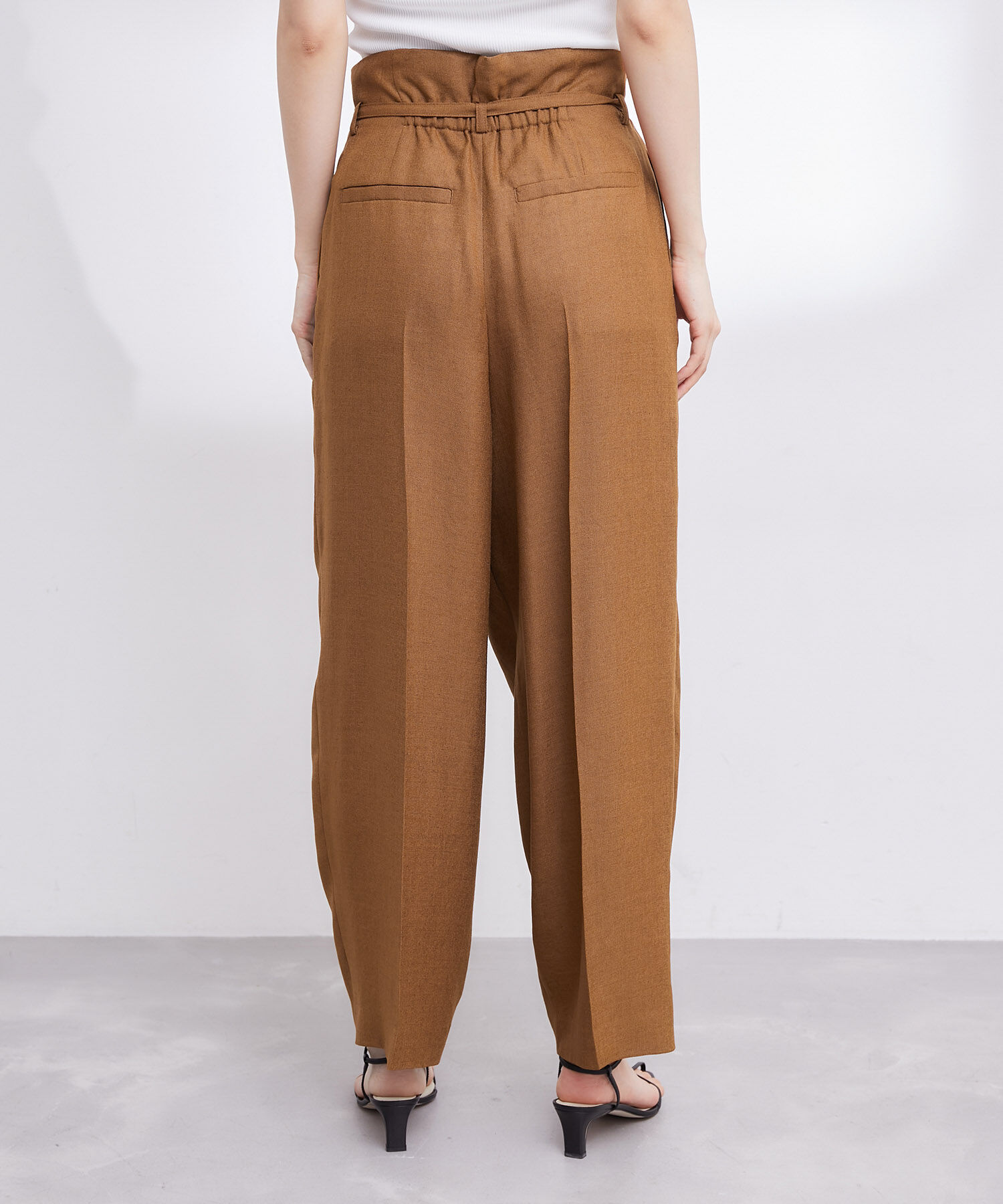 ROPE「【洗える】アシンメトリーラップ風ハイウエストワイドパンツ/セット対応」|その他|