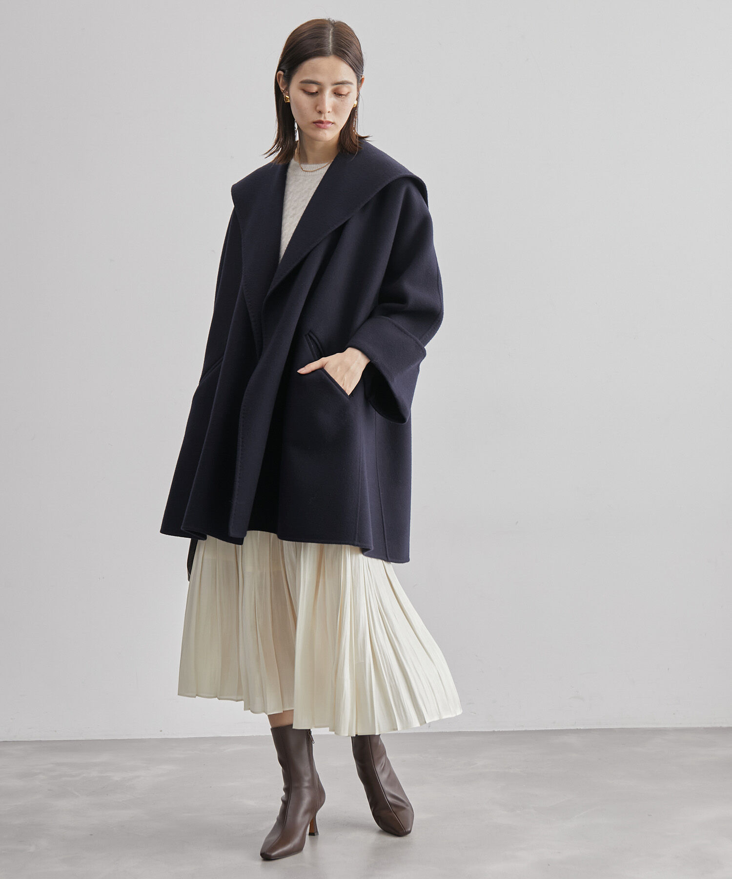 ROPE「【SUPER140's】【雑誌掲載】メルトンショールカラーコート」|その他|