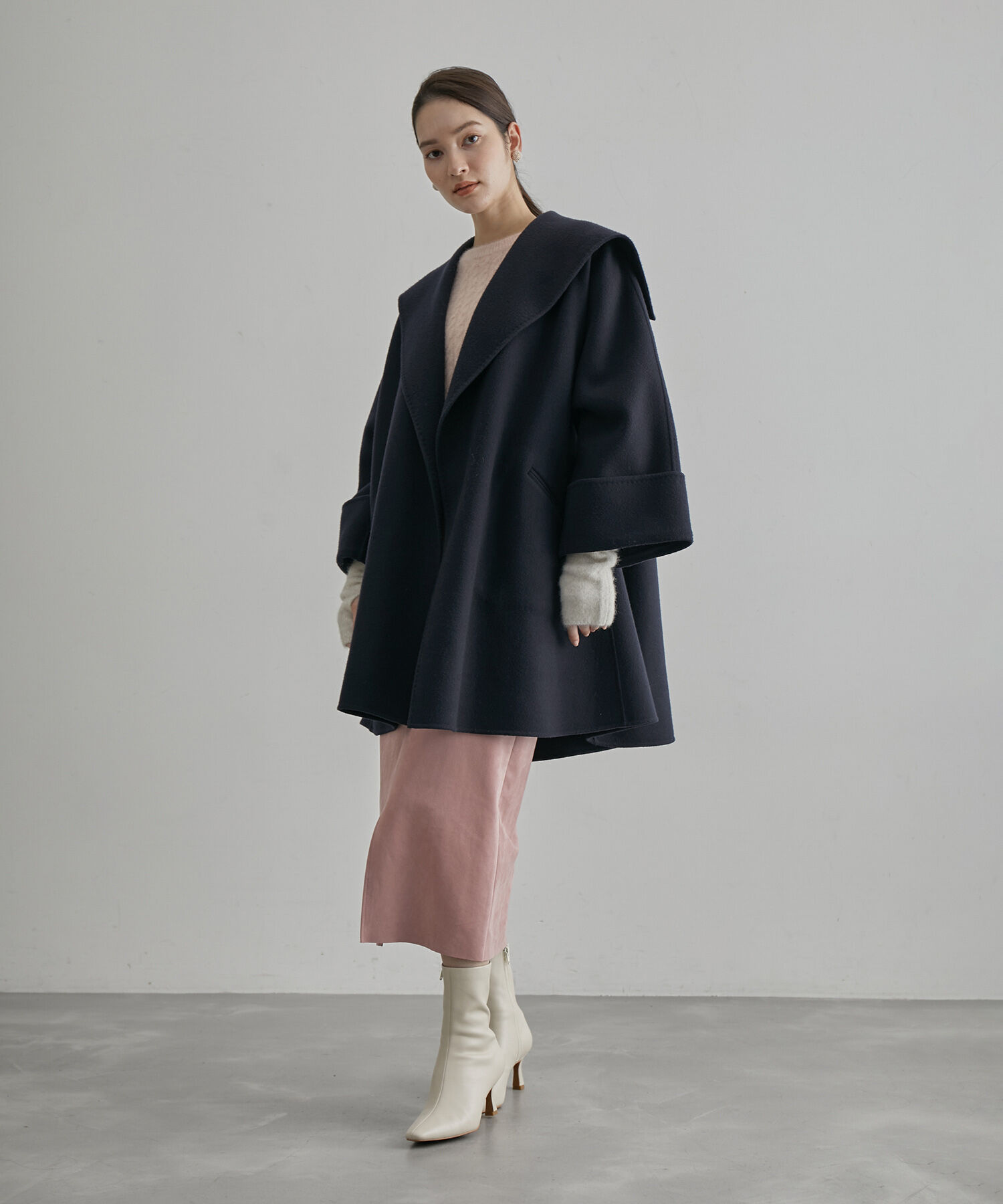 ROPE「【SUPER140's】【雑誌掲載】メルトンショールカラーコート」|その他|