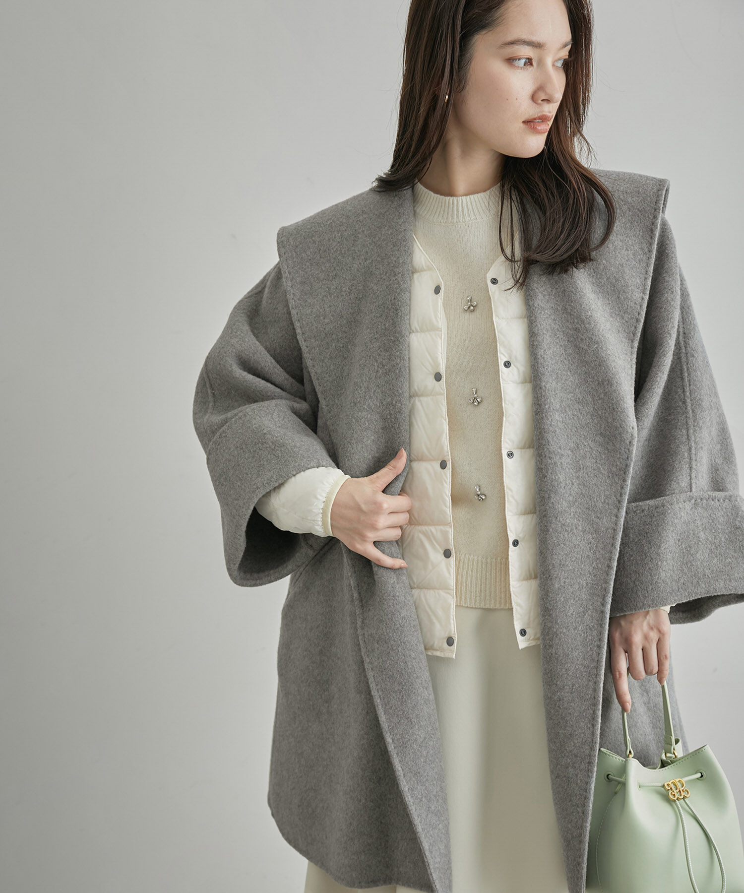 ROPE「【SUPER140's】【雑誌掲載】メルトンショールカラーコート」|その他|