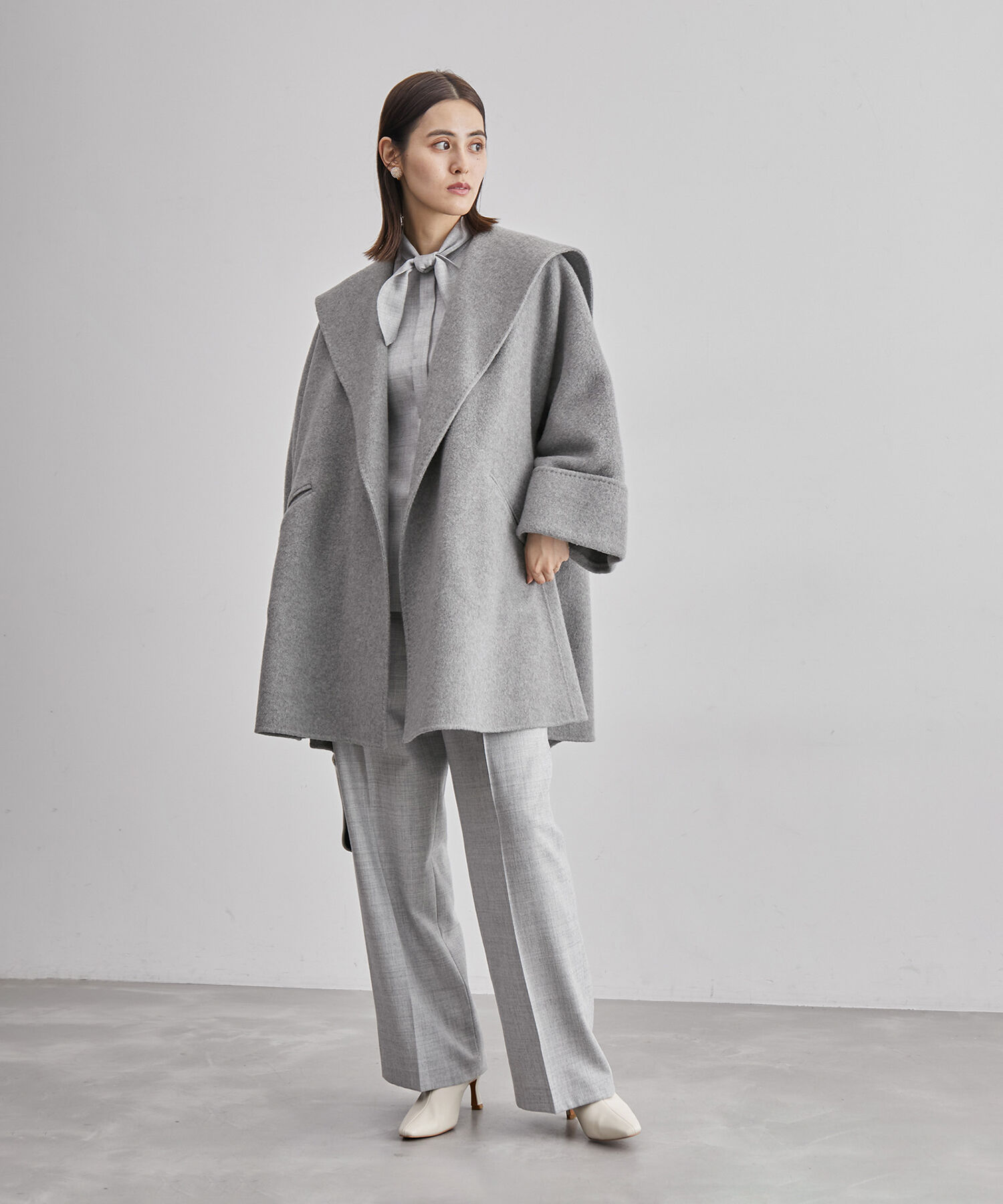 ROPE「【SUPER140's】【雑誌掲載】メルトンショールカラーコート」|その他|