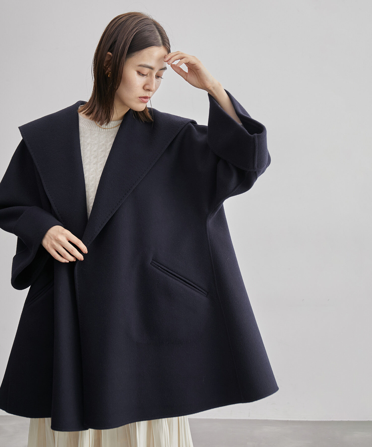 ROPE「【SUPER140's】【雑誌掲載】メルトンショールカラーコート」|その他|