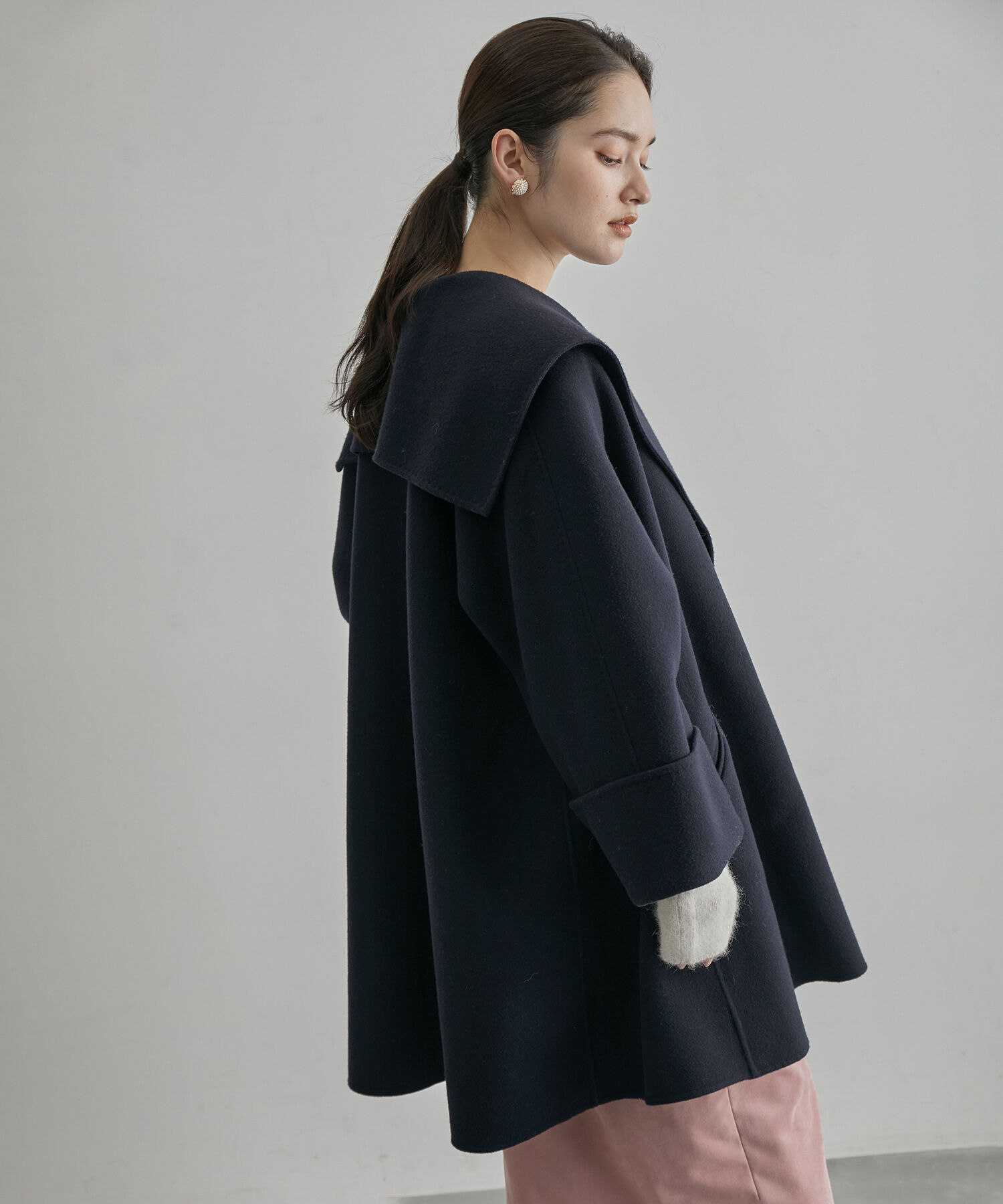 ROPE「【SUPER140's】【雑誌掲載】メルトンショールカラーコート」|その他|