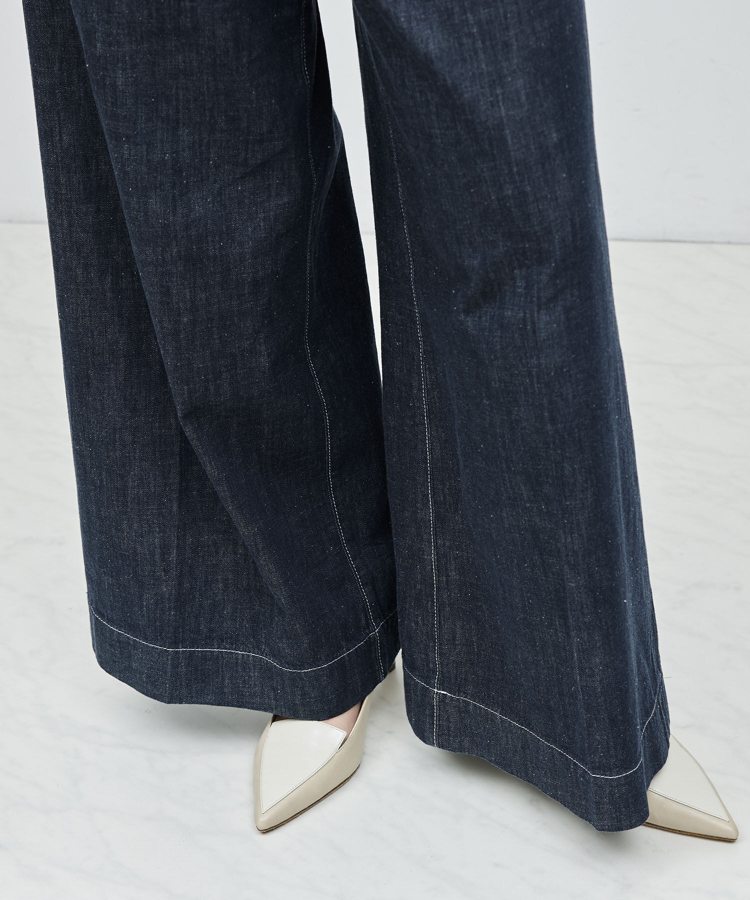 ROPE「デニムライクワイドパンツ」|デニム|