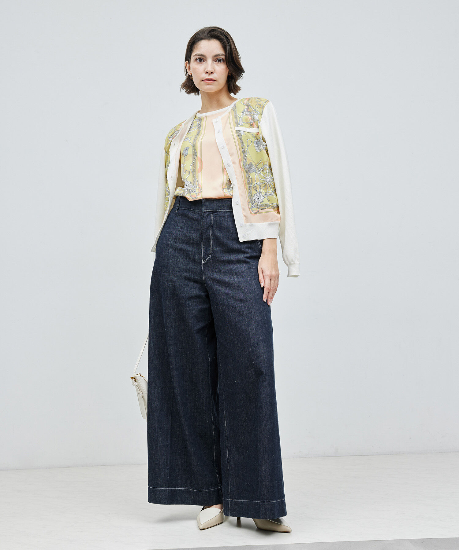 ROPE「デニムライクワイドパンツ」|デニム|