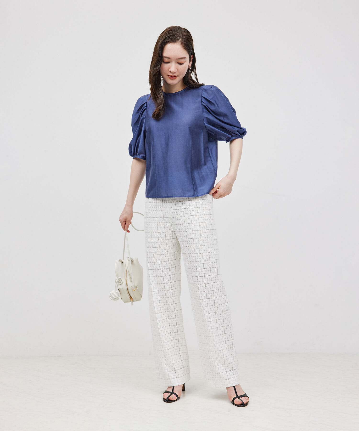 ROPE「【新色追加】【洗える】カールマイヤーパフスリーブブラウス【雑誌/メディア掲載】」|シャツ・ブラウス|