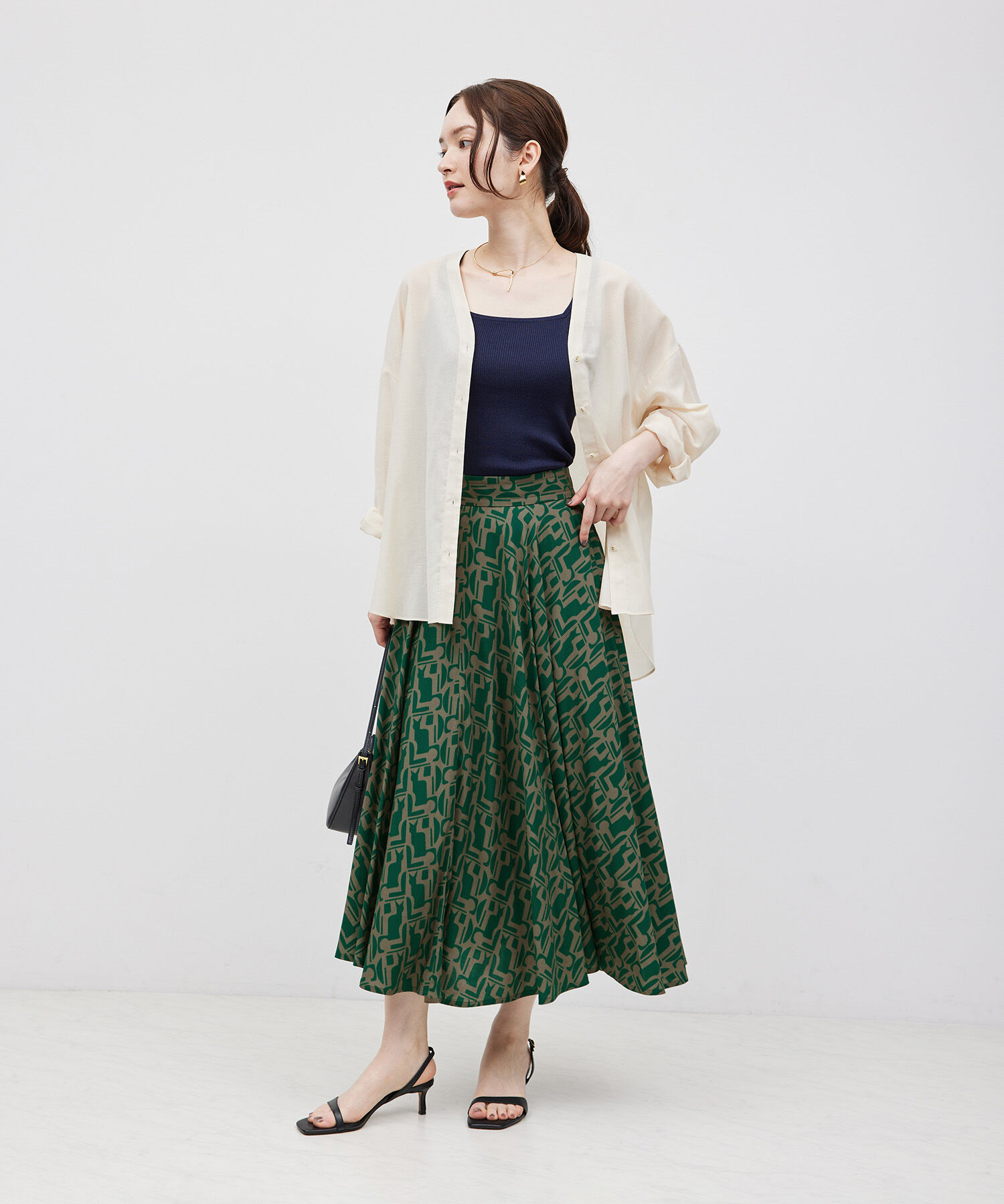 ROPE「【DEVEAUX】プリントフレアスカート」|スカート|