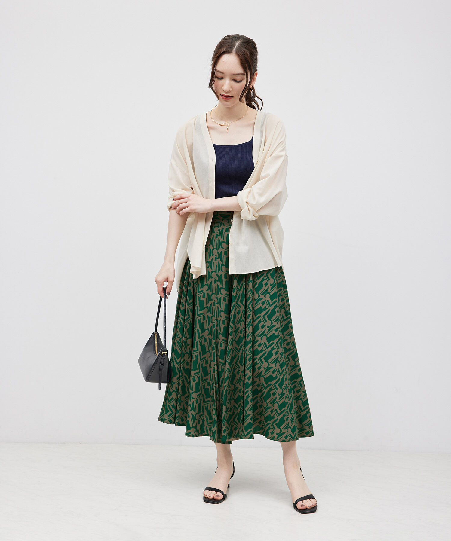 ROPE「【DEVEAUX】プリントフレアスカート」|スカート|