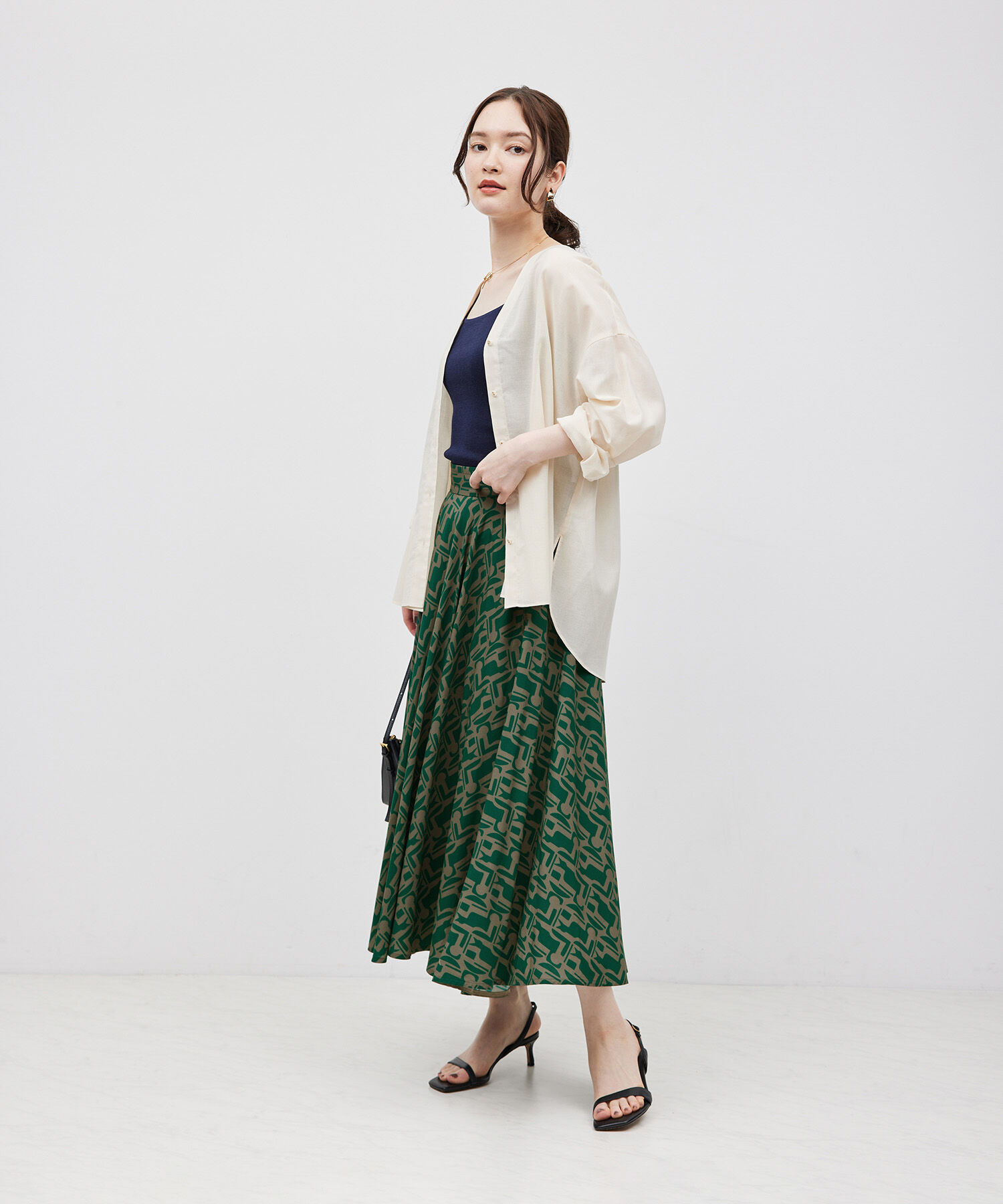 ROPE「【DEVEAUX】プリントフレアスカート」|スカート|