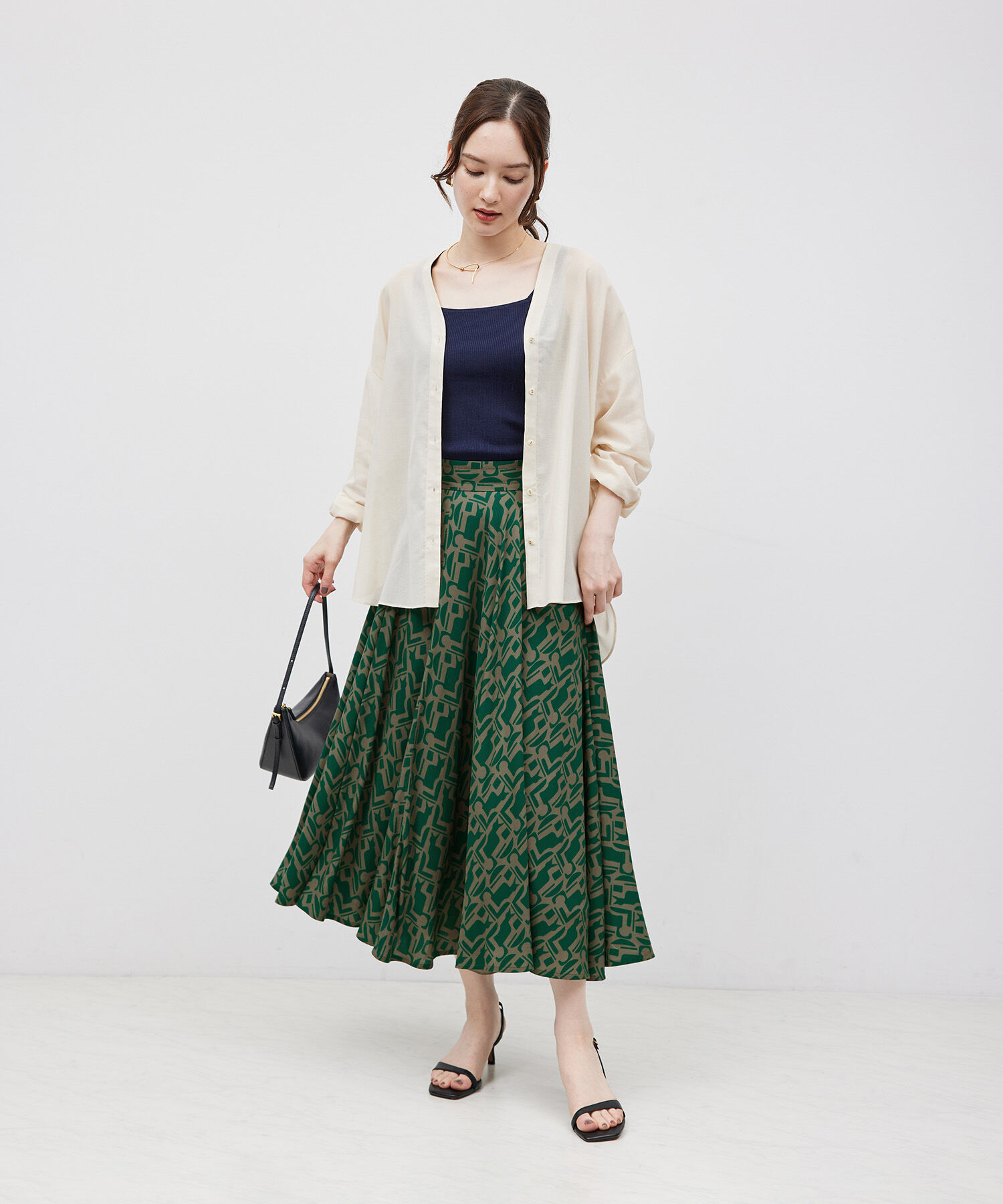 ROPE「【DEVEAUX】プリントフレアスカート」|スカート|