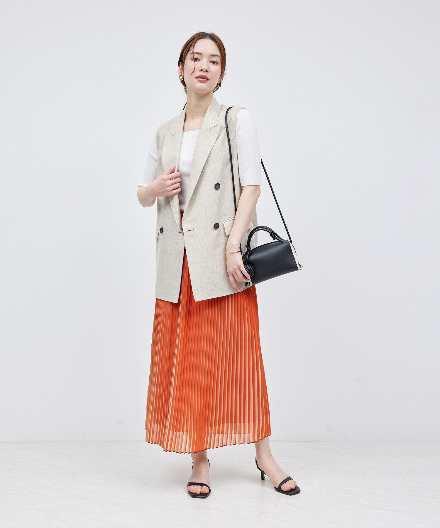 ROPE「プリーツスカート（バイカラー/無地）【メディア掲載】」|スカート|