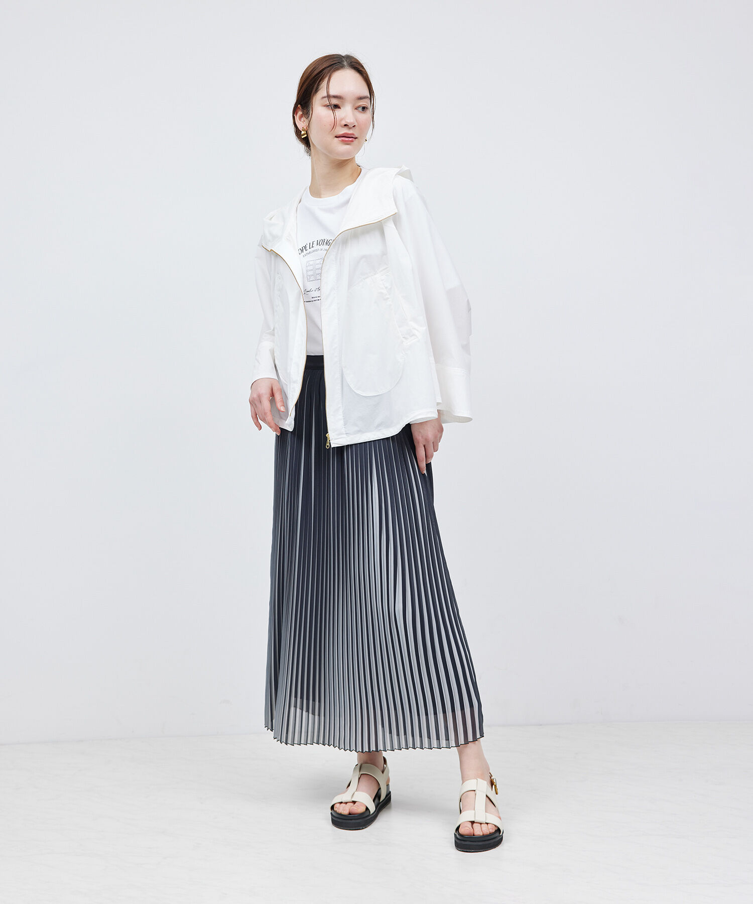 ROPE「プリーツスカート（バイカラー/無地）【メディア掲載】」|スカート|