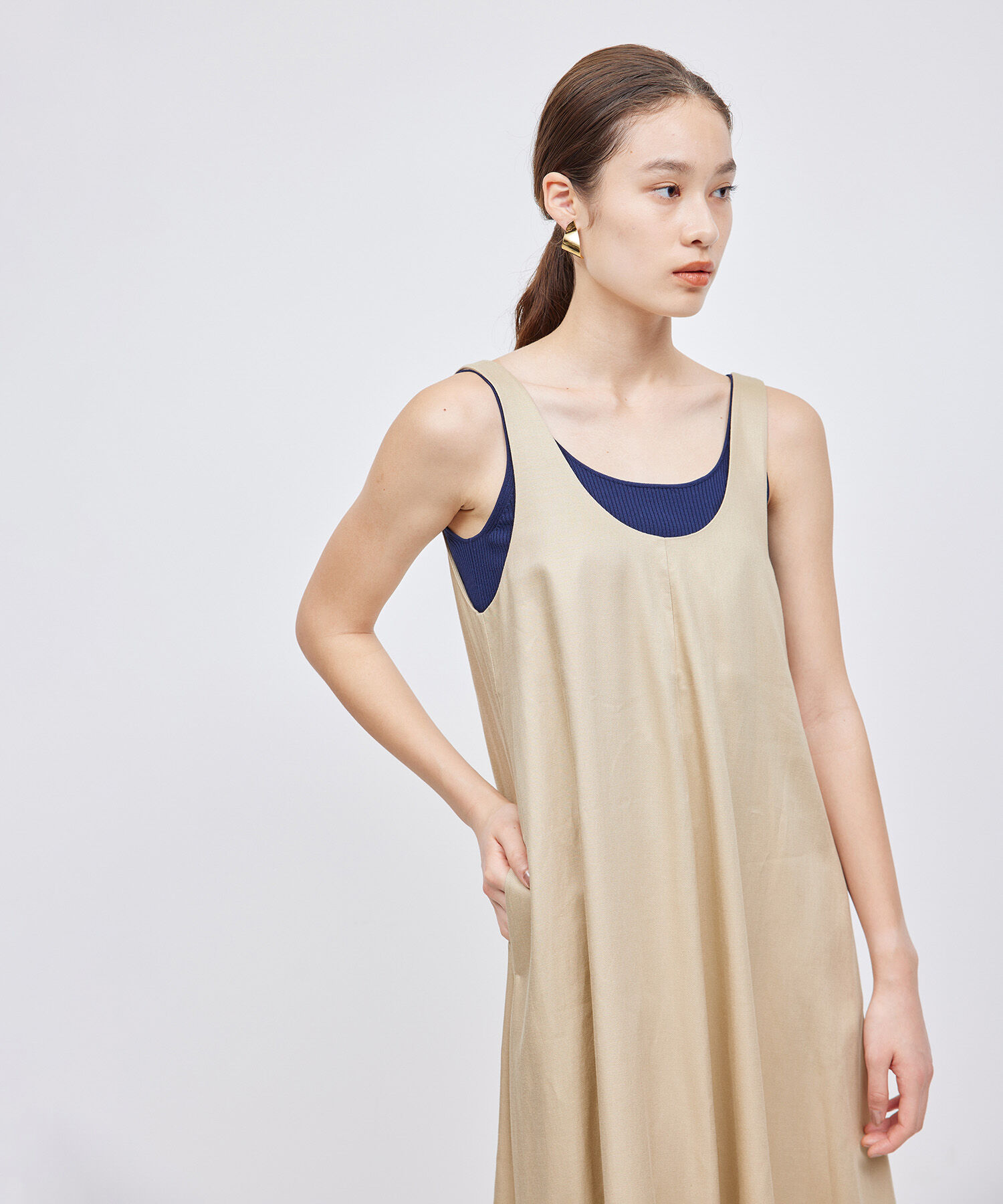 ROPE「レーヨンリネンフレアワンピース」|ワンピース|