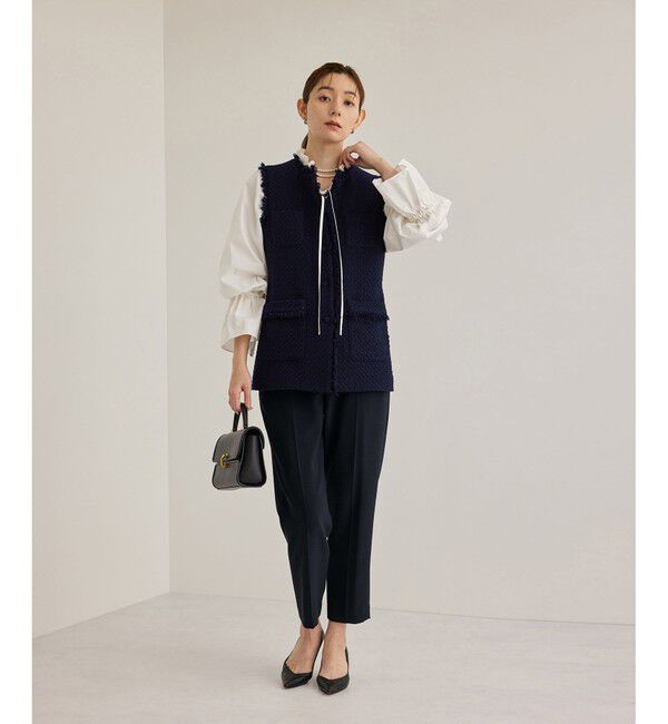 ROPE「トリアセダブルクロステーパードパンツ【セレモニー/通勤対応】」|チノ|