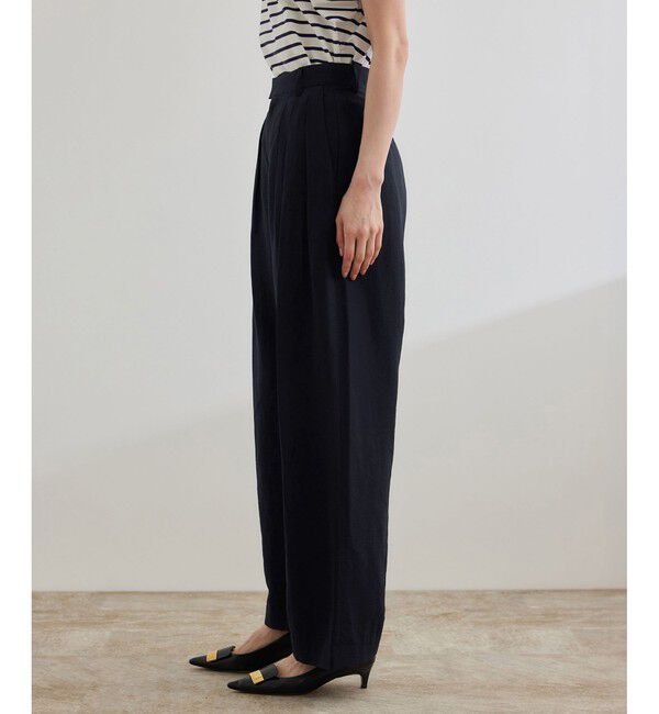 ROPE「【洗える】ビスコースリネン スラブスリータックパンツ/一部セットアップ可能」|チノ|