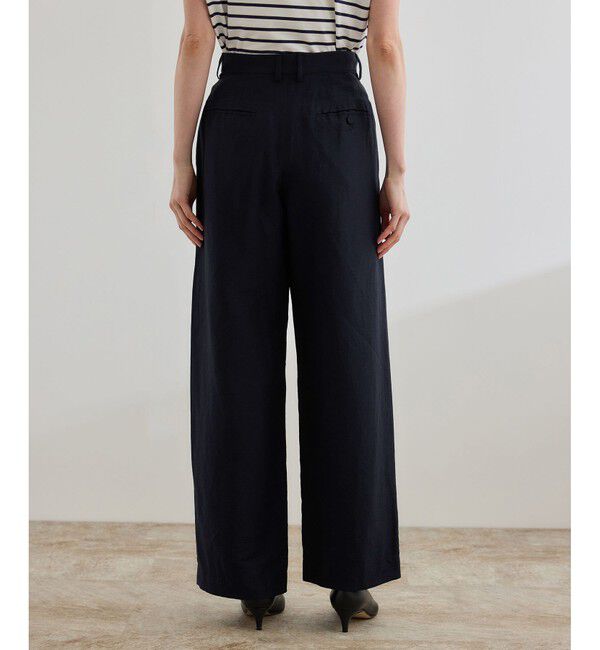 ROPE「【洗える】ビスコースリネン スラブスリータックパンツ/一部セットアップ可能」|チノ|