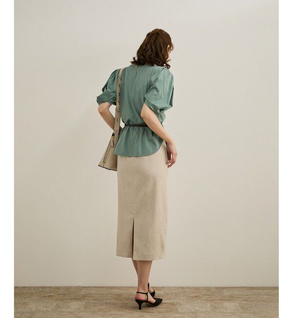 ROPE「【洗える】サテンリネン ポケット付きタイトスカート【34サイズ/J'aDoRe・店舗限定】/25SS」|スカート|