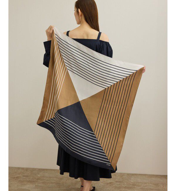 ROPE「ストライプパターンシルクスカーフ」|バンダナ・スカーフ|クロメイン