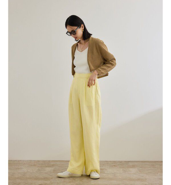 ROPE「レーヨンリネン センタープレスパンツ【セットアップジャケット・ワンピース対応】」|チノ|