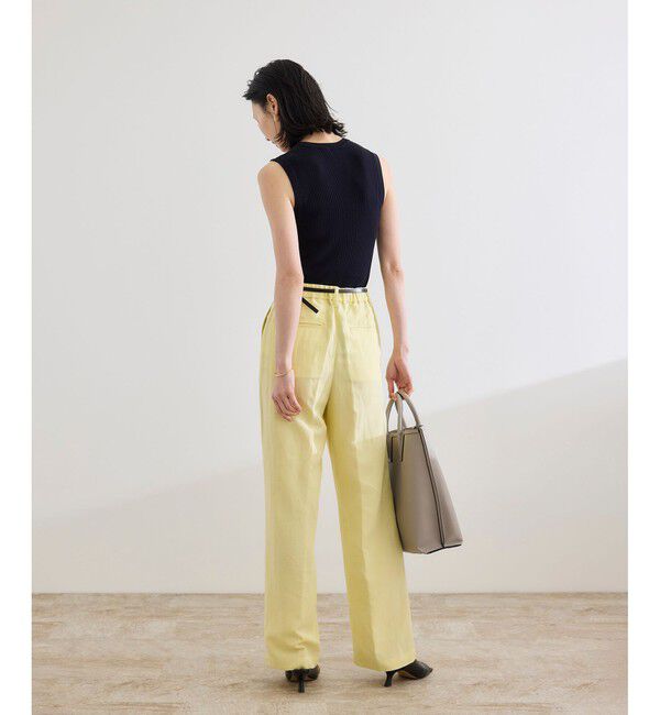 ROPE「レーヨンリネン センタープレスパンツ【セットアップジャケット・ワンピース対応】」|チノ|