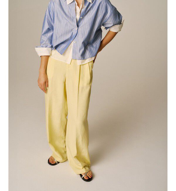 ROPE「レーヨンリネン センタープレスパンツ【セットアップジャケット・ワンピース対応】」|チノ|