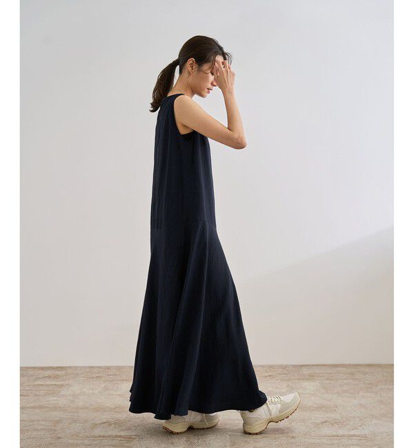 ROPE「レーヨンリネン スラッシュドネックワンピース【セットジャケット対応】」|ワンピース|