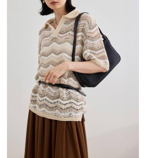 ROPE「【COOHEM（コーヘン）】ZIGZAG SUKASHI KNIT PULLOVER【WEB・一部店舗限定】【一部別注カラー】/洗える」|ポロシャツ|