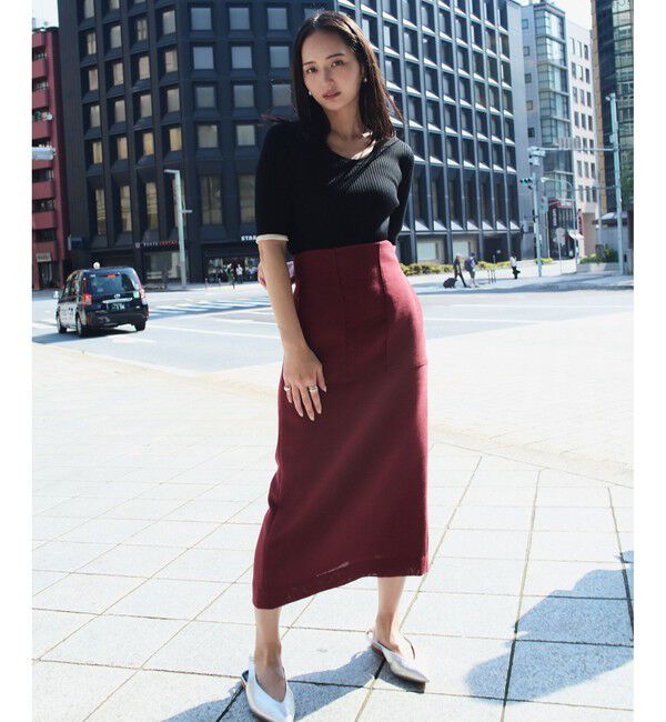 ROPE「リネンライク ポケット付きタイトスカート/イージーケア」|スカート|