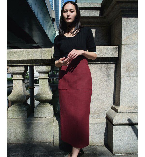 ROPE「リネンライク ポケット付きタイトスカート/イージーケア」|スカート|