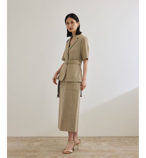 ROPE「リネンライク ポケット付きタイトスカート/イージーケア」|スカート|