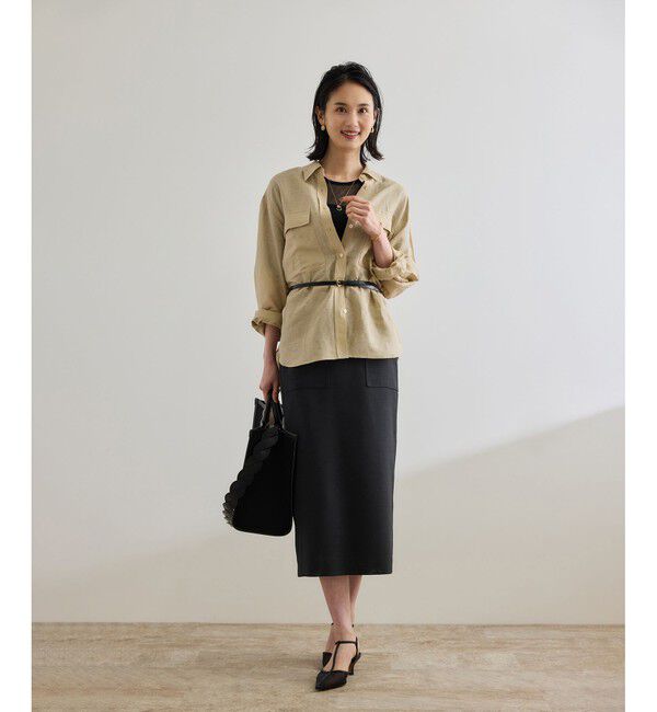 ROPE「リネンライク ポケット付きタイトスカート/イージーケア」|スカート|