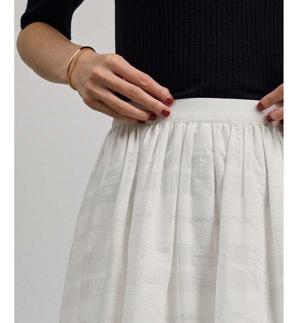 ROPE「【洗える】シアーチェックスカート/セットアップ対応」|スカート|