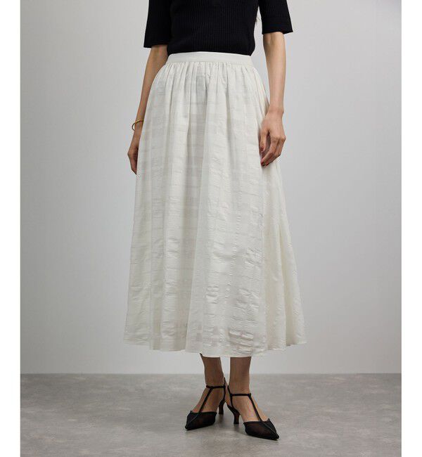 ROPE「【洗える】シアーチェックスカート/セットアップ対応」|スカート|