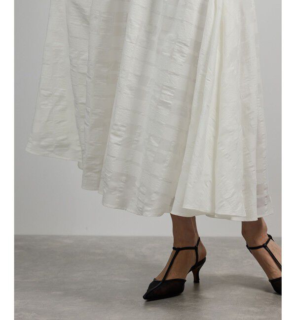 ROPE「【洗える】シアーチェックスカート/セットアップ対応」|スカート|