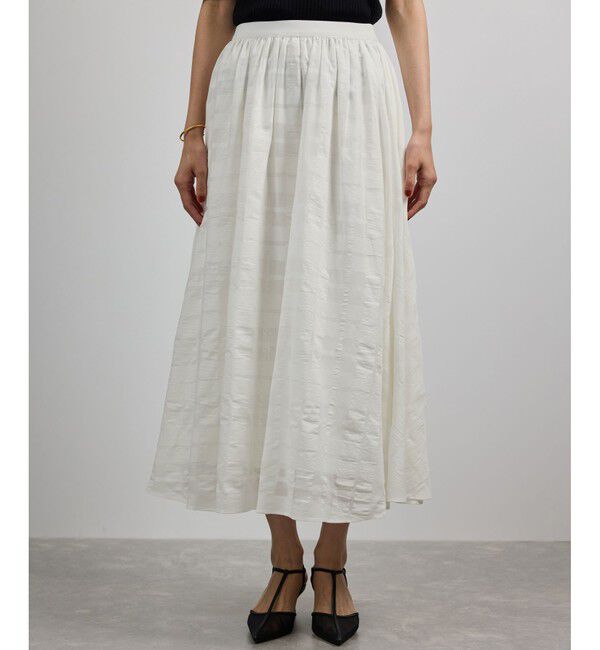 ROPE「【洗える】シアーチェックスカート/セットアップ対応」|スカート|