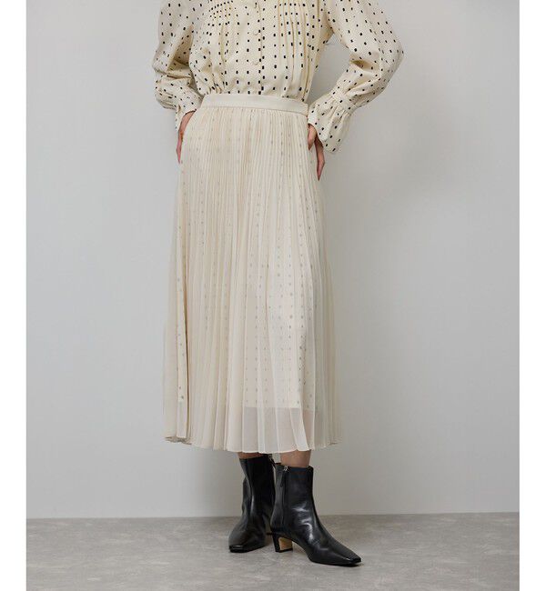 ROPE「スクエアドットプリントププリーツスカート」|スカート|