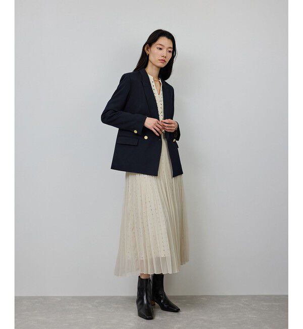 ROPE「スクエアドットプリントププリーツスカート」|スカート|