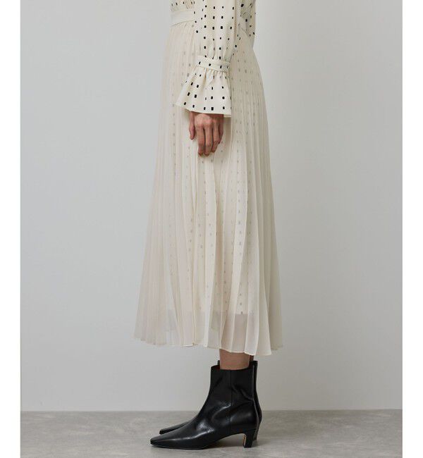 ROPE「スクエアドットプリントププリーツスカート」|スカート|