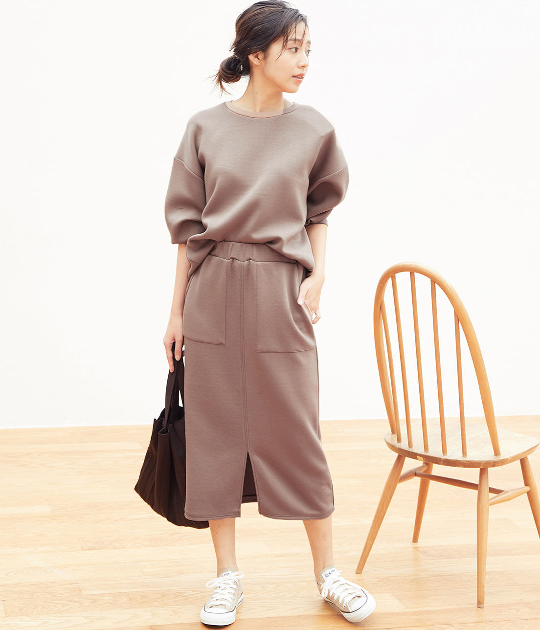 VIS「【スフレタッチ】ダンボールニットタイトスカート」|スカート|