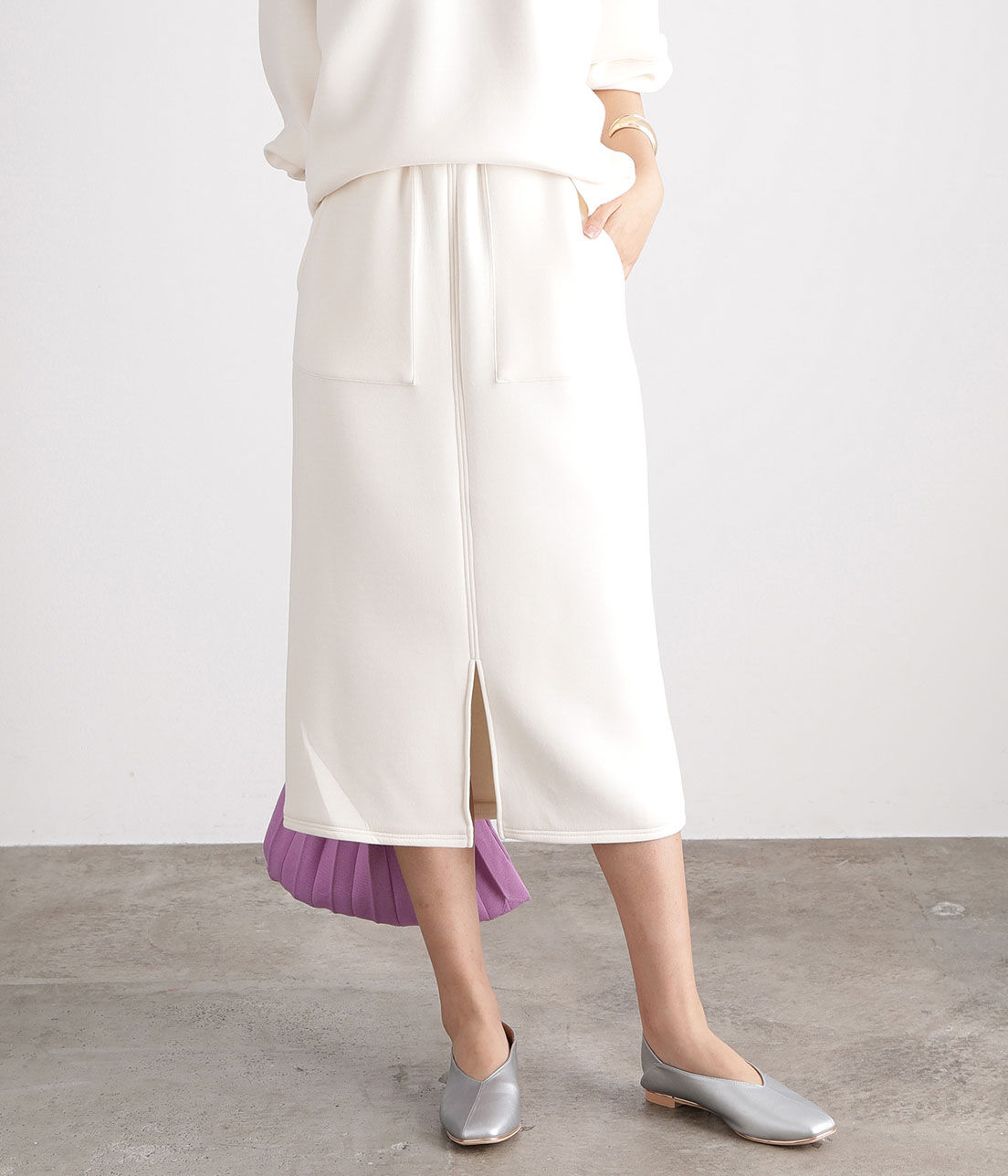 VIS「【スフレタッチ】ダンボールニットタイトスカート」|スカート|