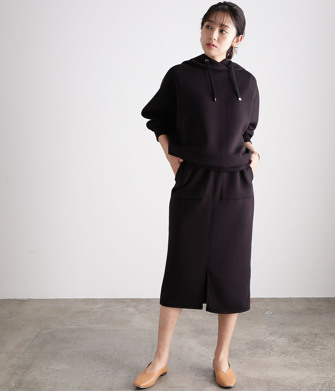 VIS「【スフレタッチ】ダンボールニットタイトスカート」|スカート|